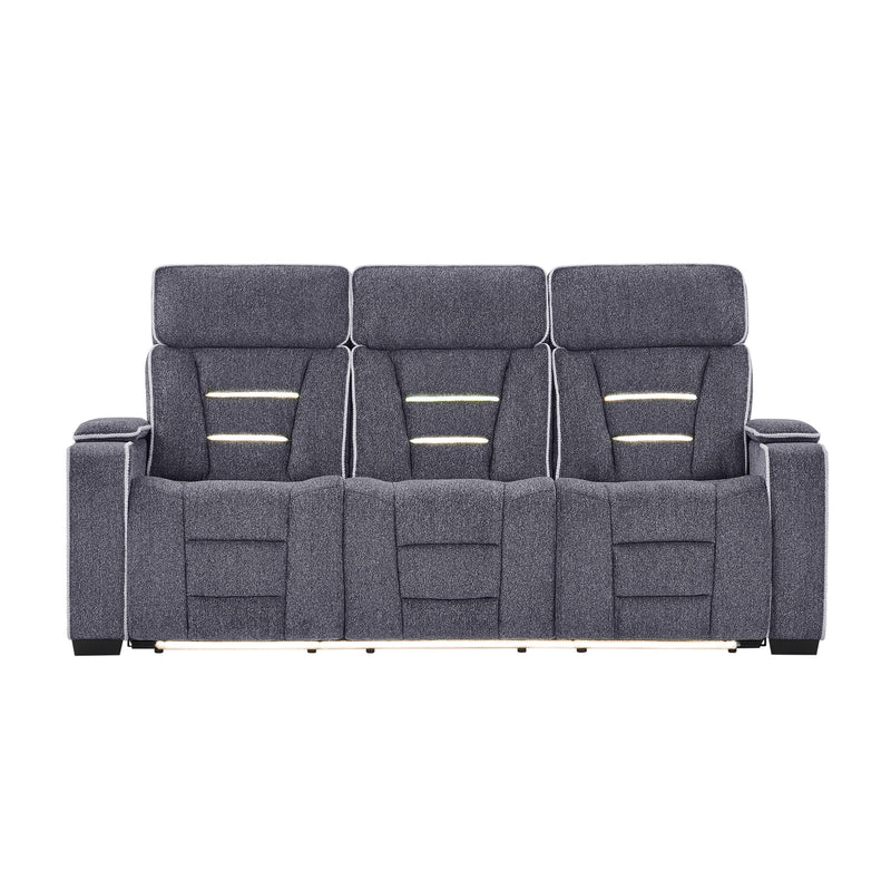 Austin - Reclining Sofa With Storage Arms - Gray