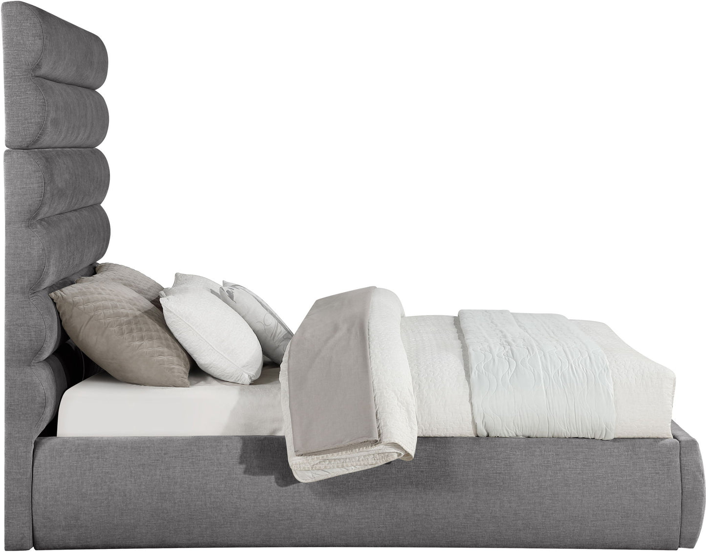 Adam - Chenille Fabric Bed With 70.5" Headboard