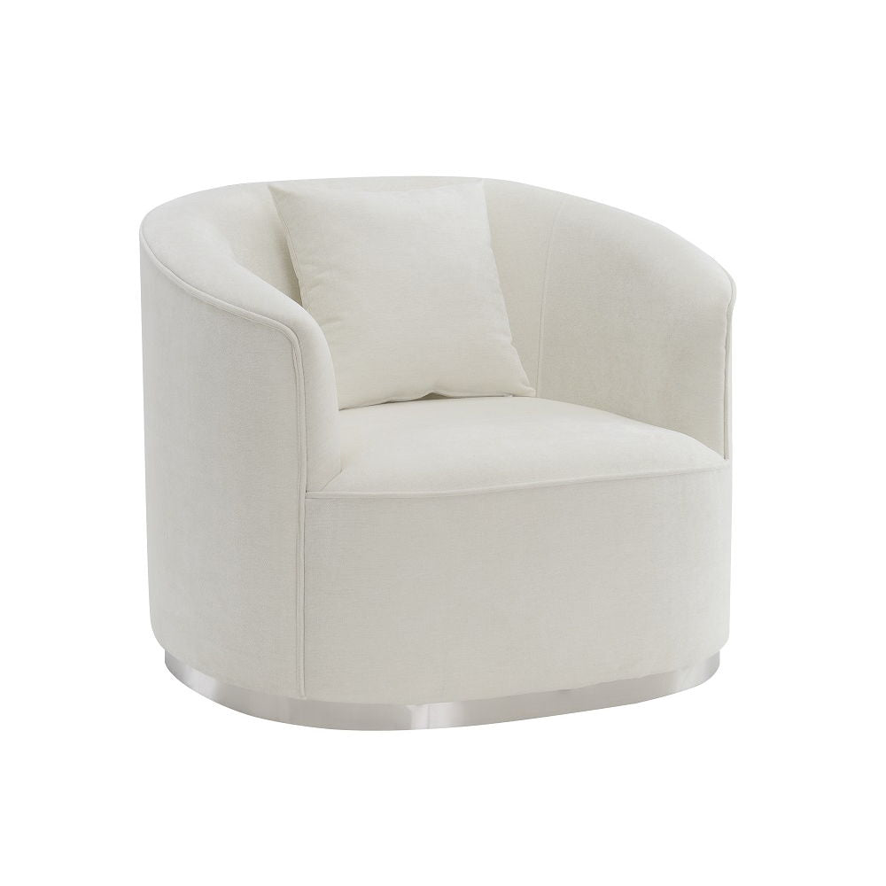 Odette - Chair With Pillow - Beige Chenille