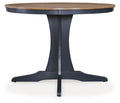 Landocken - Brown / Blue - Round Dining Room Table