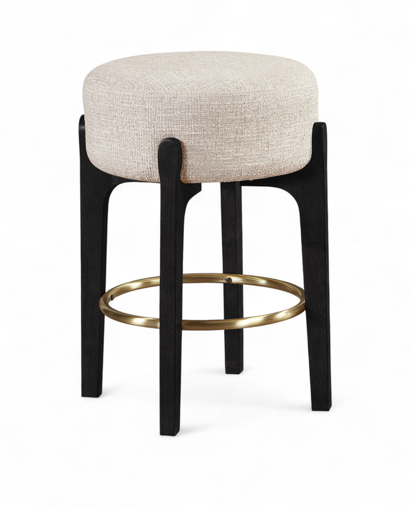 Torino - Backless Counter Stool With Brushed Black Base (Set of 2)