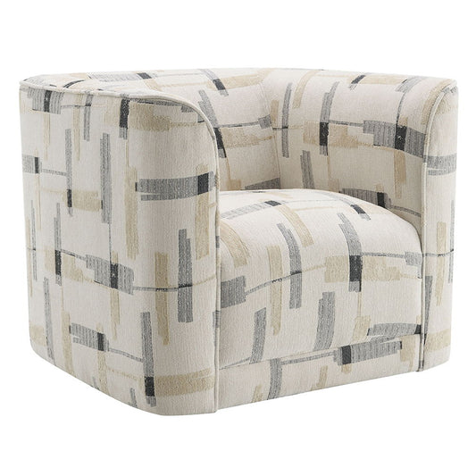 Darya - Chair With Swivel - Beige Pattern Fabric