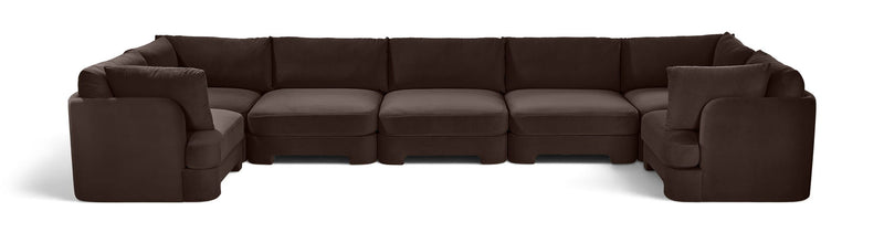 Hammond - Velvet Performance Fabric Upholstered 7 Piece U-Shaped Sectional