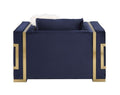 Virrux - Chair - Blue Velvet & Gold Finish