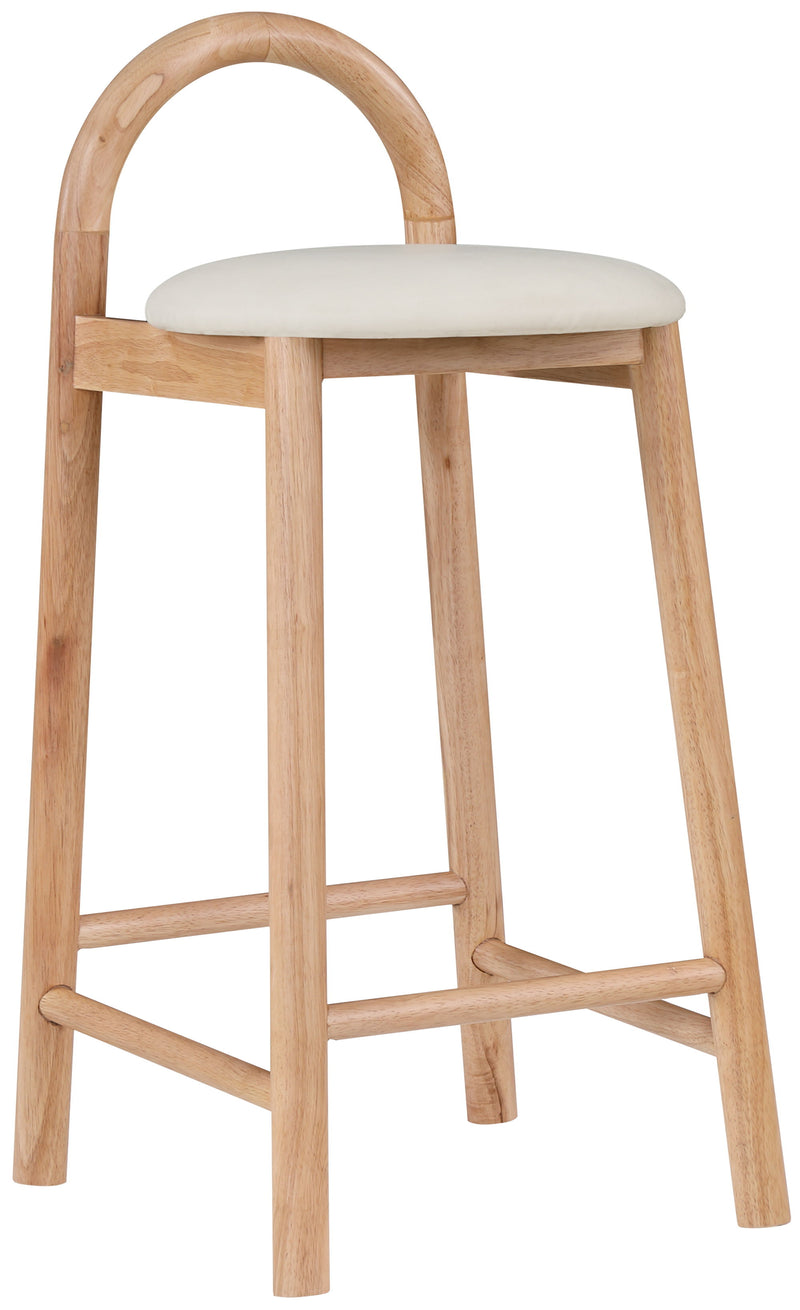 Calvin - Faux Leather Stool - Light Brown Legs