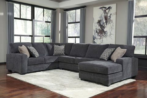 Dark Gray / 3-Piece Sectional with Right-Arm Facing Chaise