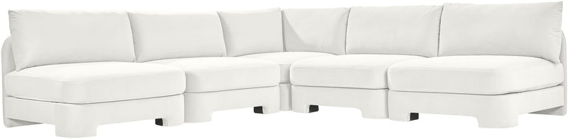 Hammond - Velvet Performance Fabric Upholstered 5 Piece Armless Sectional