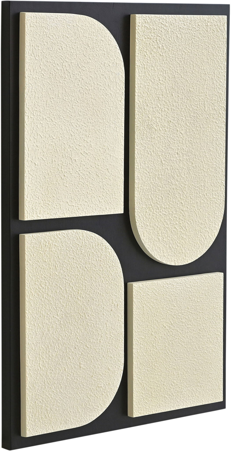 Icon - Mango Wood 4 Piece Wall Art - Black / Natural