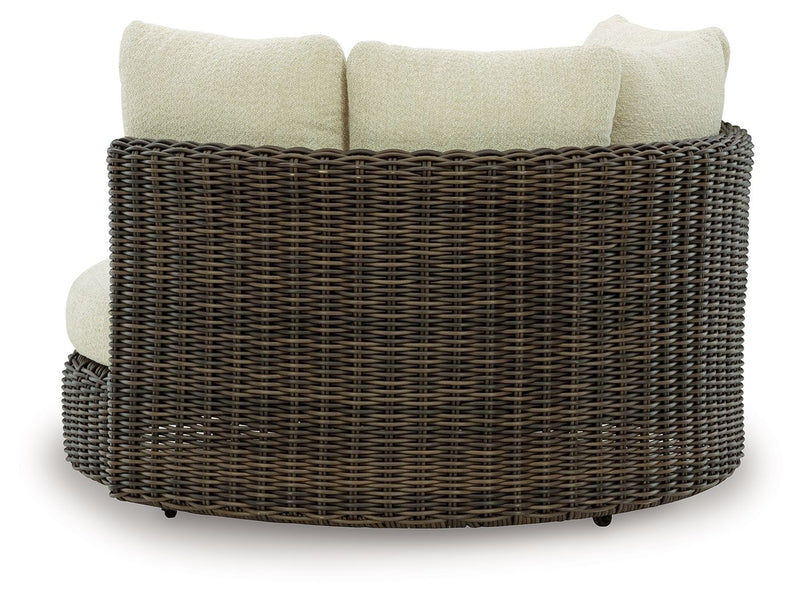 Kimora - Swivel Lounge Chair With Cushion - Beige / Dark Brown