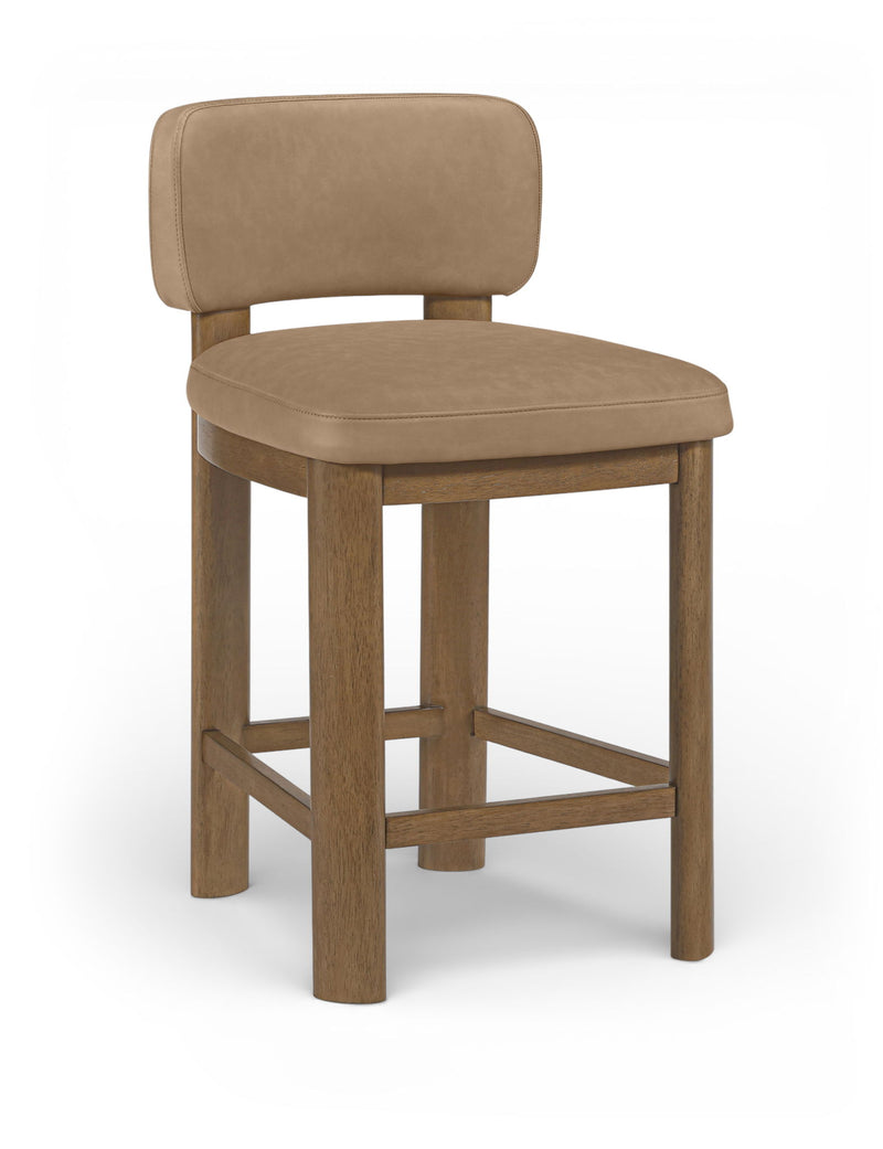 Paloma - Faux Leather Upholstered Counter Stool (Set of 2) - Brown Frame