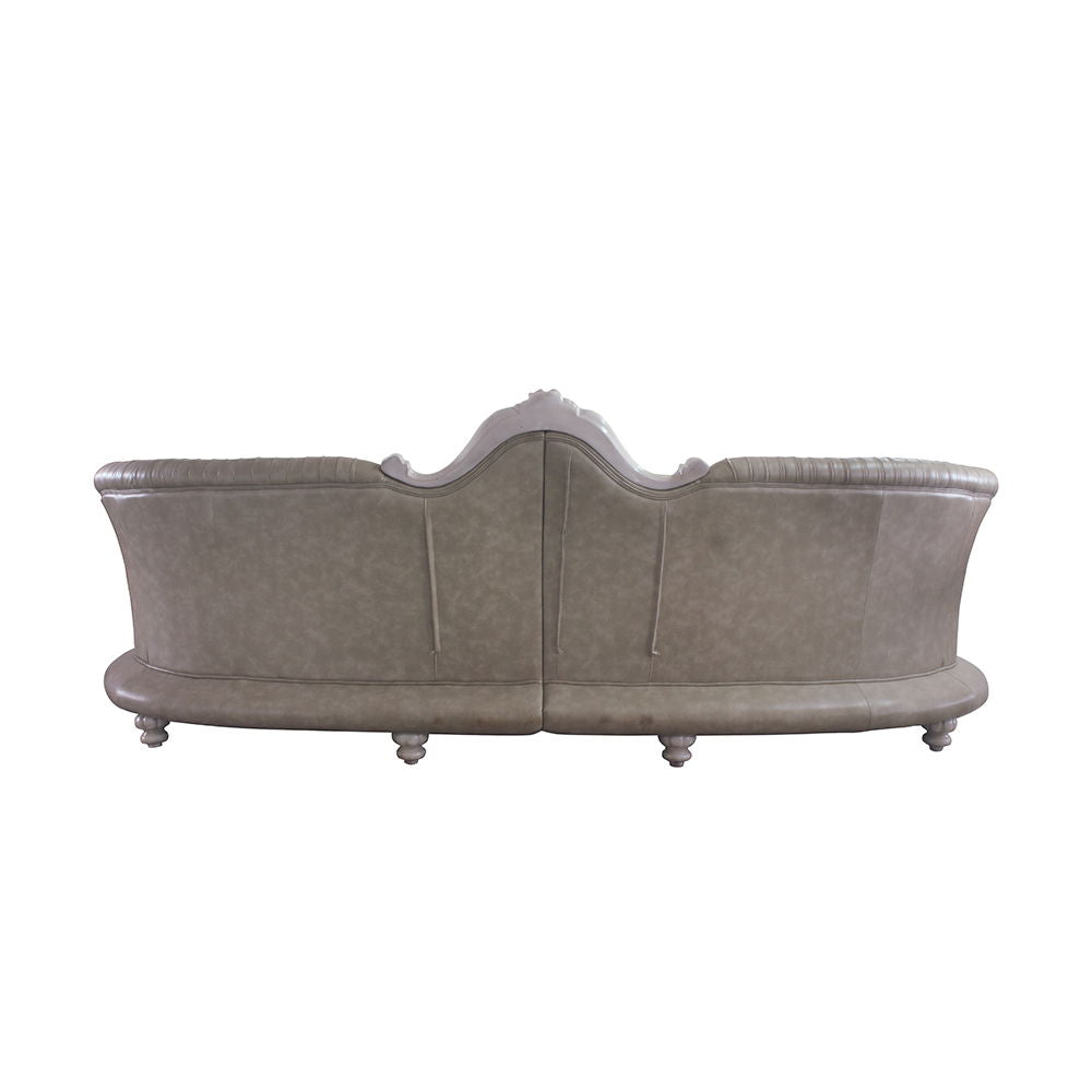 Dresden - Sofa - Bone PU & Gold Patina