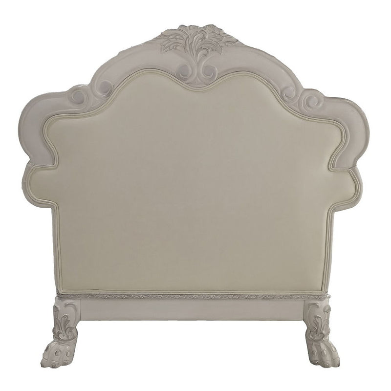 Dresden - Chair With 2 Pillows - Synthetic Leather & Bone White