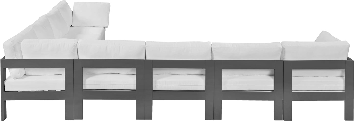 Nizuc - Outdoor Patio Modular Sectional 8 Piece - White - Fabric - Modern & Contemporary