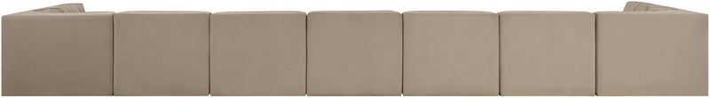 Rummi - Armless Velvet Performance Fabric Upholstered 9 Piece Modular Sectional