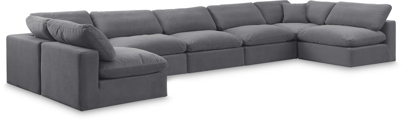 Comfy - 7 Piece Velvet Modular Armless Sectional