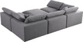 Serene - Linen Textured Fabric Deluxe Comfort Modular Sectional - Grey