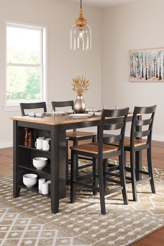 Dark Brown / 5 Pc. Table, 4 Stools