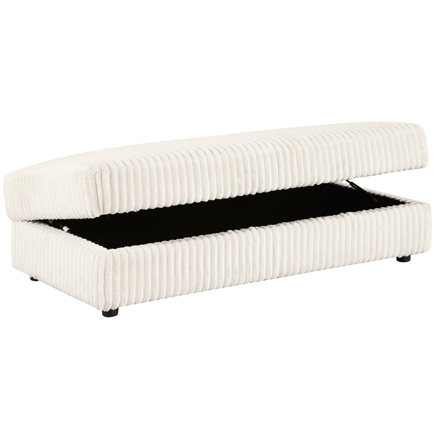 Emberson - Upholstered Rectangular Storage Ottoman - Ivory