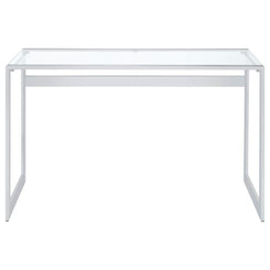 Hartford - Glass Top Writing Desk - Chrome