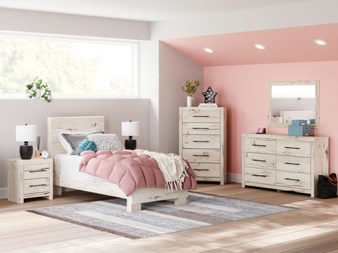 Beige / 6 Pc. Bed, Dresser, Mirror, Chest / Twin