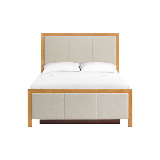 Bailey - Queen Upholstered Panel Storage Bed - Natural / Taupe