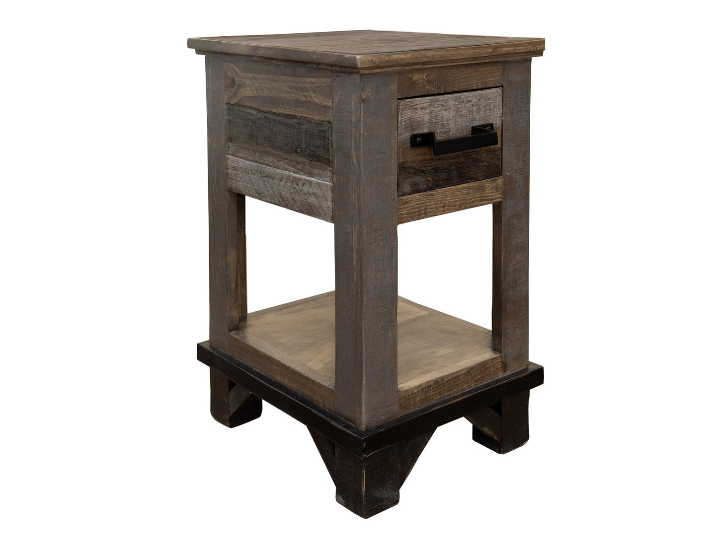 Loft Brown - Chairside Table - Two Tone Gray / Brown