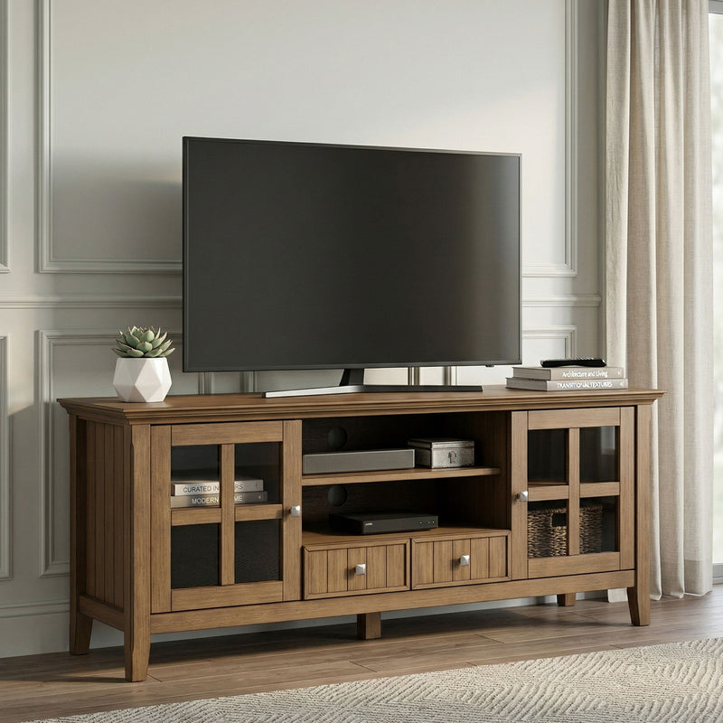Acadian - TV Media Stand - Rustic Natural Aged Brown