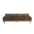 Silchester - Sofa - Oak & Distress Chocolate Top Grain Leather