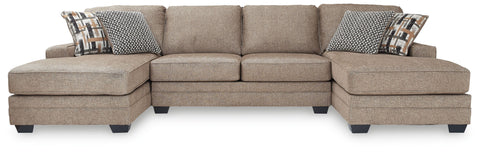 Light Brown / 3 Pc. Double Chaise Sectional