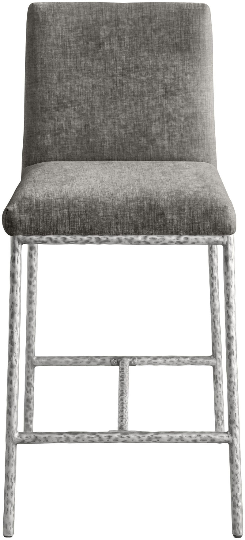 Reeves - Chenille Fabric Upholstered Counter Stool (Set of 2) - Silver Base
