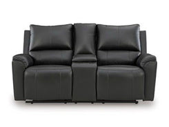 Glossmore - Black - Reclining Loveseat With Console
