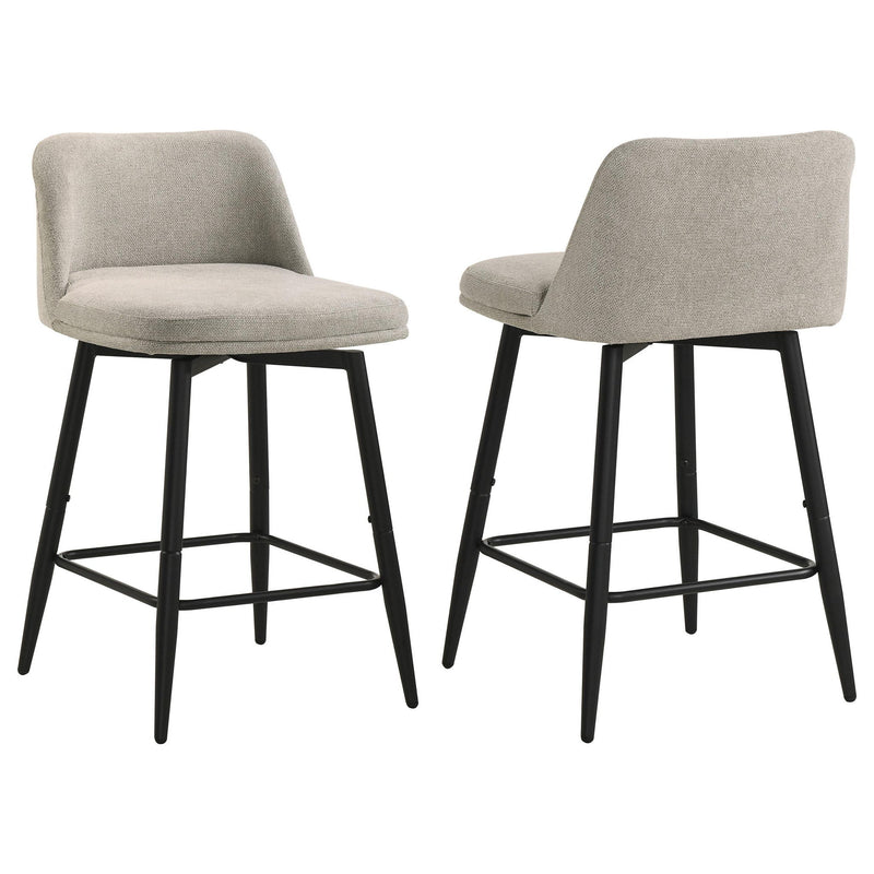 Mellor Fabric Upholstered Swivel Counter Chair Slate Brown (Set of 2)