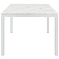 Athena - Rectangular Faux Marble Dining Table - Chrome