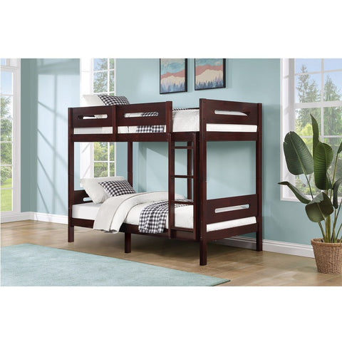 Nissa - Twin Over Twin Bunk Bed - Espresso