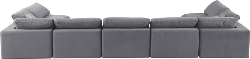 Comfy - 7 Piece Velvet Modular Armless Sectional