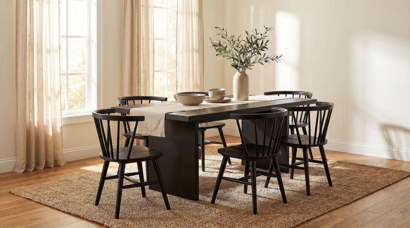 Decker 7-piece 82-inch Rectangular Dining Set Black