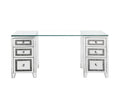 Noralie - Writing Desk - Clear Glass, Mirrored & Faux Diamonds - 31"