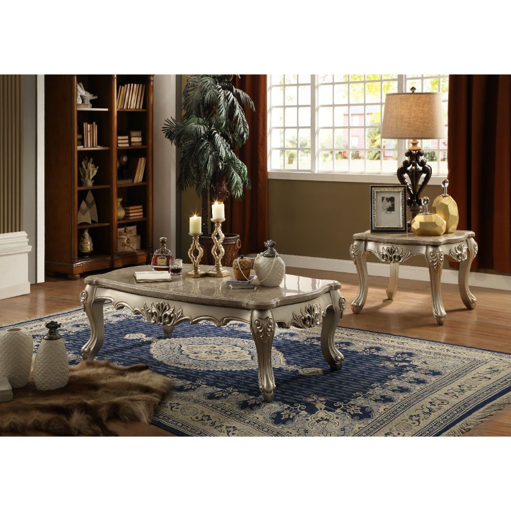 Ranita - Coffee Table - Marble & Champagne