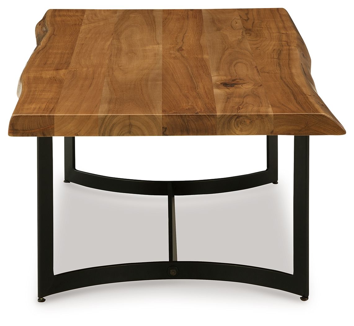 Fortmaine - Brown / Black - Rectangular Cocktail Table