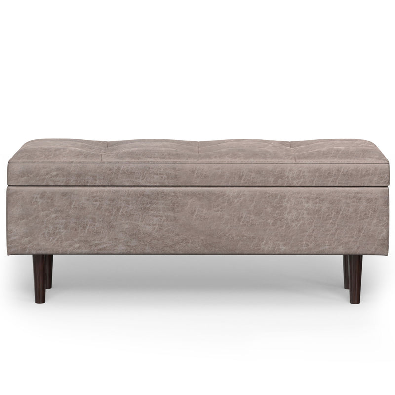 Shay - Large Square Coffee Table Storage Ottoman Mid-Century Style