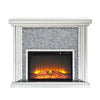 Noralie - 40" Fireplace - Mirrored & Faux Diamonds