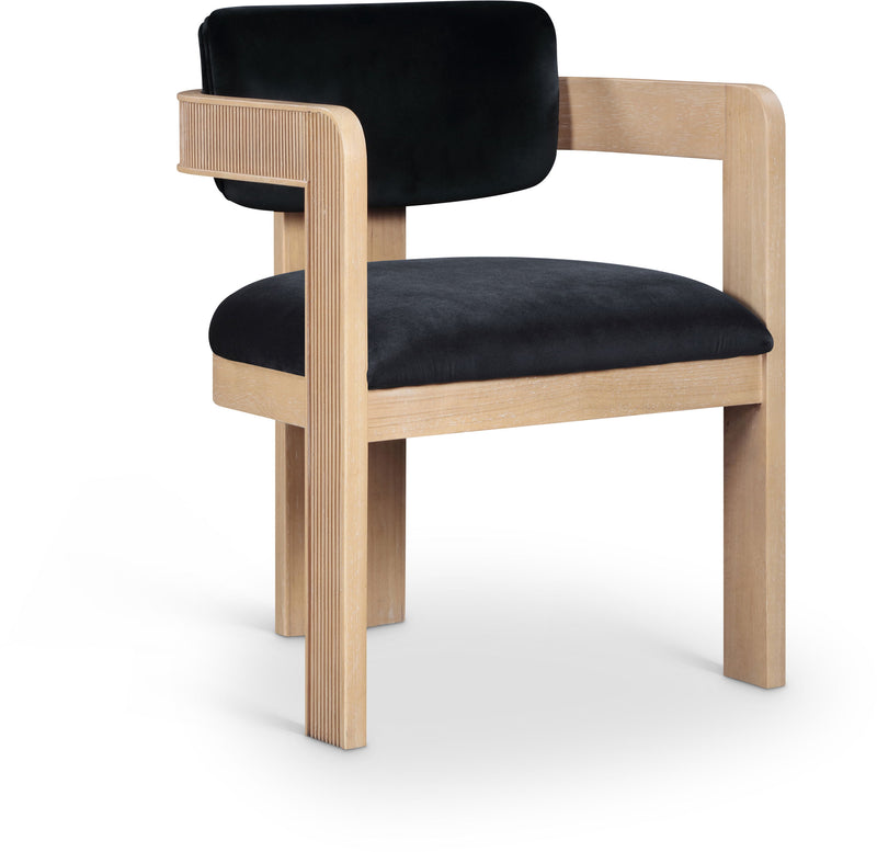 Sacha - Velvet Dining Chair With Natural Base (Set of 2)