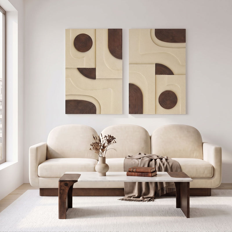 Element - Mango Wood 2 Piece Wall Art