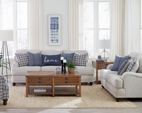 White / 2 Pc. Sofa, Loveseat