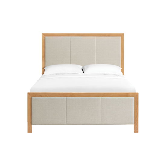 Bailey - Queen Upholstered Panel Bed - Natural / Taupe