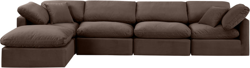 Indulge - Velvet 5 Piece Modular Sectional With Chaise