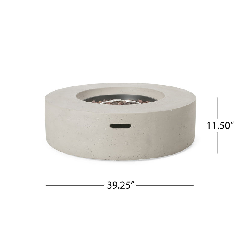 Modern Lightweight Concrete Outdoor Circular Fire Pit 50, 000 Btu
