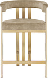 Marcello - Counter Stool With Brushed Gold Iron Frame (Set of 2) - Beige