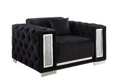 Trislar - Chair With Pillow (Same Lv01399) - Black Velvet