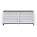 Paavan - Console Cabinet - White Marble Print & Oak Champagne